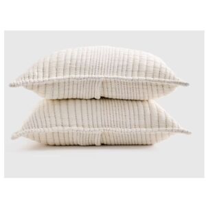 Quince Organic Cotton Channel Stitch Sham Set Undyed King